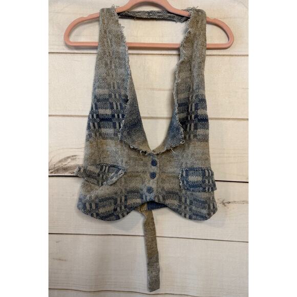 Pilcro Size XL Sweater Vest Grey Blue Anthropologie - Picture 1 of 6